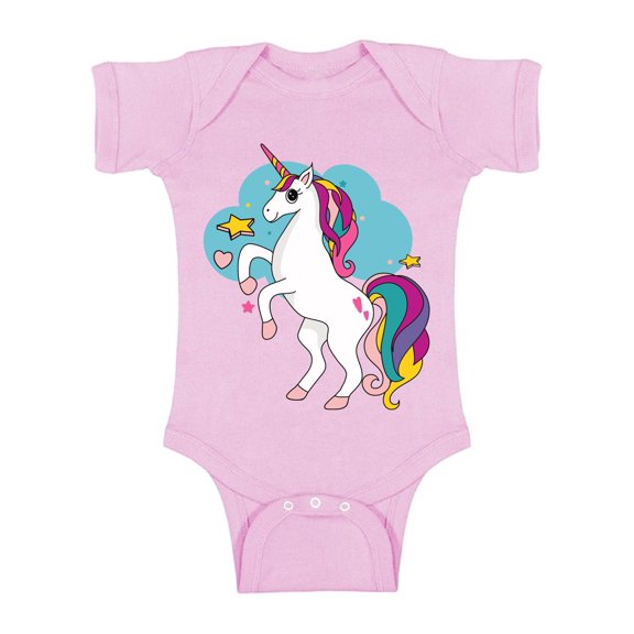 Awkward Styles Unicorn Love Baby Bodysuit Short Sleeve Unicorn Gifts for Baby Girls Unicorn Love Unicorn Gifts Unicorn Party Outfits for Girls Unicorn Birthday Gifts Unicorn Themed