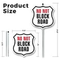 thumbnail image 2 of Do Not Block Road (5 Pack) 12 inch X 12 inch Shield Shaped Commercial Grade Plastic Signs with Aluminum Mounting Stakes Weather Resistant Made in the USA, 2 of 8
