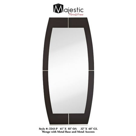 Majestic Mirror Large Contemporary Dark Brown With Metal Base And