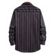 thumbnail image 2 of Camisas Oversize Hombre Chaqueta acolchada con bolsillo y solapa cuadrada a rayas informal a la moda de otoño e invierno para hombre (Black, XS), 2 of 7