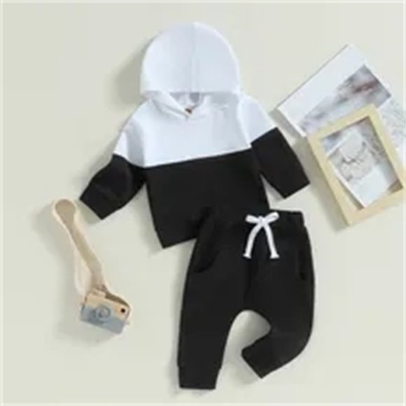 SXcggal One Newborn Baby Boy Long Sleeve Patorkchw Sweatshirt Hoodie Infant Pants Outfit Set 2 Piece Sweatsuit Fall Clothes Cozy Stylish Lightweight Toddler Outfits Set