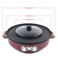 thumbnail image 2 of Miumaeov 2 in 1 Electric Hot Pot 3.6L Red Smokeless Grill and Hot Pot Portable Household Grill with Temperature Control BBQ Grill Pot Barbecue Plate for 2-5 People AC110V 2200W, 2 of 12