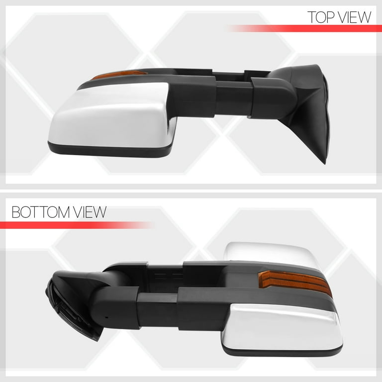 Pair] Chrome Power Amber LED Signal Towing Side Mirror for 88-00 C