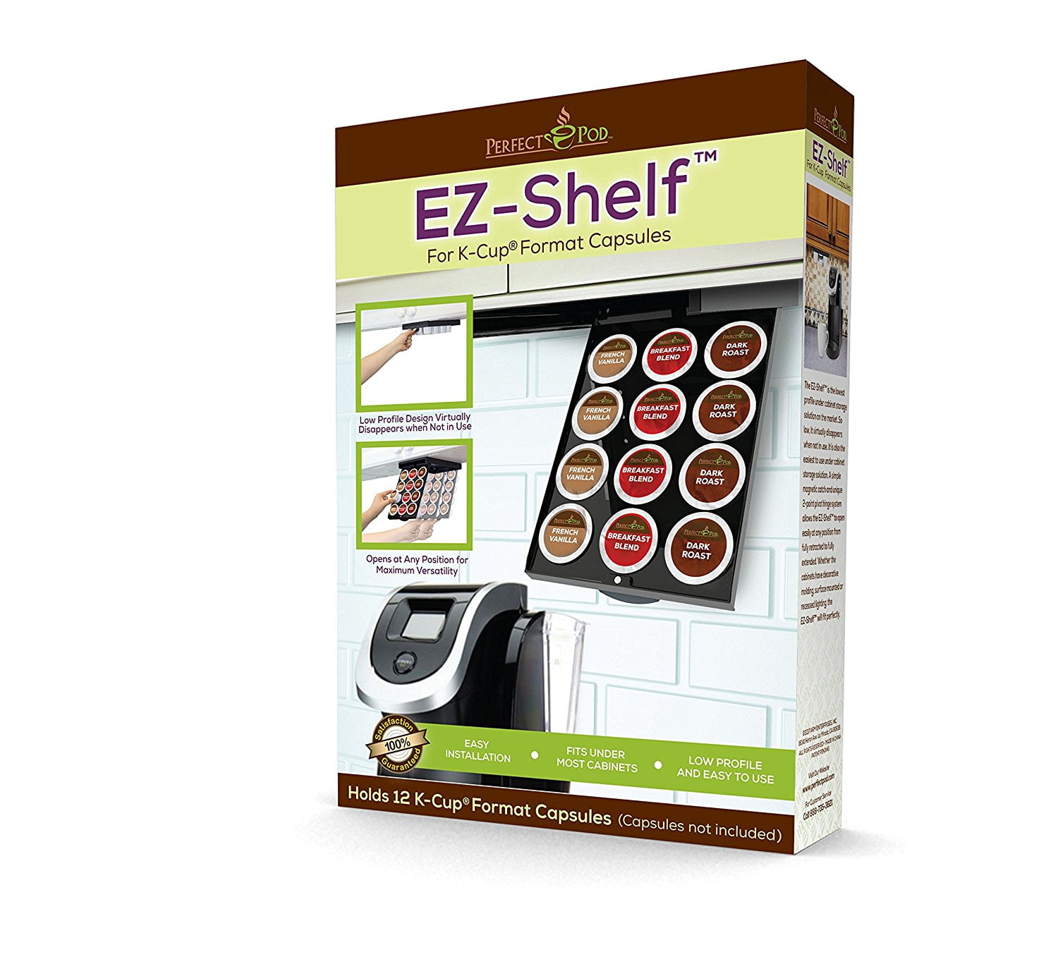EZShelf Coffee Pod Storage Holder for Keurig K Cup Capsules Walmart
