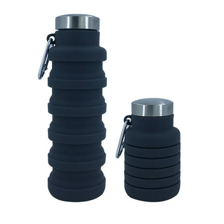 

Niovtt Sports Kettle Outdoor Portable Reusable Silicone Folding Cup for Travel (Grey)
