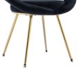 thumbnail image 3 of Motent Black Velvet Modern accent/Conversation Lounge Chair With Gold Plated Legs, unique appearance，Suitable For Office, Lounge, Living Room，set of 2, 3 of 9