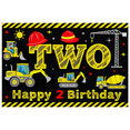 thumbnail image 6 of Construction Themed Happy 2 Birthday Banner with Tractors Cranes Helmets for Birthday Party Decorations Backdrop Photography Props Party Supplies, 6 of 7