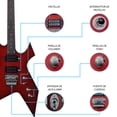 thumbnail image 4 of Paquete Guitarra Electrica Series Jethro By Steelpro 055-sk Color Red Quilted Soft Burst Material Del Diapasón Álamo Negro Laminado Orientación De La Mano Diestro, 4 of 9