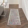 thumbnail image 3 of 2â€™ x 10â€™ Gray Distressed Ornamental Runner Rug, 3 of 11