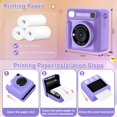 thumbnail image 6 of YYhl Instant Print Kids Camera 1080P Selfie Digital Camera, Christmas Birthday Gifts Portable Travel Toy for Boys & Girls Age 3-12 Purple, 6 of 6