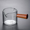 thumbnail image 2 of Heat-Resistant Borosilicate Glass Espresso Cup with Wooden Handle, 75ml Capacity, Measurement Scale for Precise Brewing, Italian Style Single-Spout Design, Ideal for Morning Coffee & Afternoon, 2 of 5