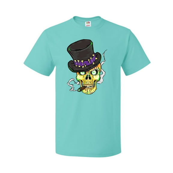 Inktastic Mardi Gras Skull with Cigar T-Shirt