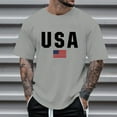 thumbnail image 2 of mgoYE Patriotic Gifts for Men 4th Of July Mens American Flag Shirt USA Air Force Tshirts Patriotic 4th of July T-Shirt Memorial Day Tee Tops Grey-XL, 2 of 4