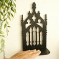 thumbnail image 3 of Gothic Styles Black Wood Wall Mounted Shelf Throne Design Decorative Storage Rack Floating Organizers For Home Decors, 3 of 8