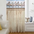 thumbnail image 6 of Western Horse Sheer Curtains 84 Inches Long, Farmhouse Wooden Grain Vintage Cowboy Barn Door Light Filering Curtains, Breathable Simi Curtain Privacy Drapes for Living Room Bedroom Window Treatment, 6 of 9