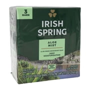Irish Spring Deodorant Bath Bar Aloe, 3.75 Oz., Pack of 3