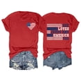 thumbnail image 2 of Trendfront Womens Christian Patriotic Graphic T Shirts Crewneck Short Sleeve She Loves Jesus And America Too American Flag Front And Back Print 4th Of July 250th Anniversary Tee Tops, 2 of 4