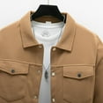 thumbnail image 6 of Kureaily Autumn And Winter Men's Casual Lapel Si Ngle Breasted Solid Color Double Pocket Slim Jacket, 6 of 9
