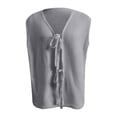 thumbnail image 4 of Huowey Winter Coats For Women Knit Sweater Vest Sleeveless Solid Color Lace Up Front Open Cardigan Casual Tunic Top Soft Stretchy Loose Fit Waistcoat Casual Clothes Trendy Outfits,Grey,M, 4 of 5
