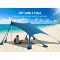 thumbnail image 4 of Beach Tent 10' x 10', Camping Sun Shelter UPF50+ with 8 Sandbags, Sand Shovels, Ground Pegs & Stability Poles, Outdoor Shade Beach Canopy for Camping Trips, Fishing, Backyard Fun or Picnics, 4 of 10