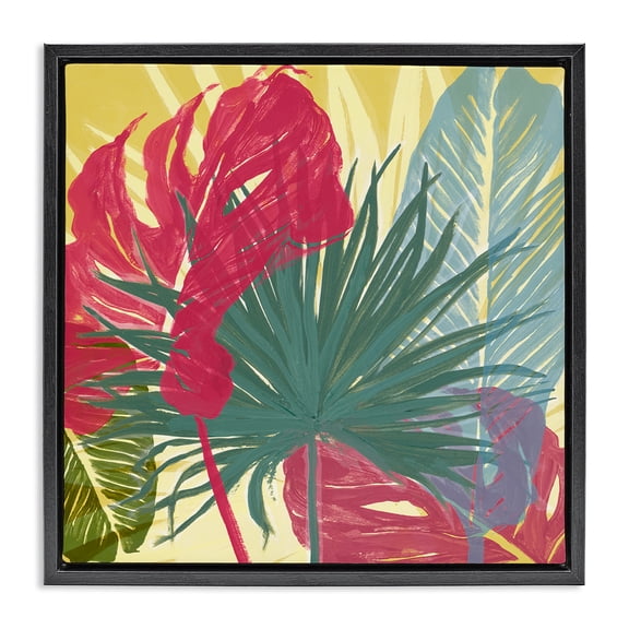 Stupell Industries Contemporary Bold Botanical Party Black Floating Frame Canvas Art, 18 x 18, by Patricia Pinto