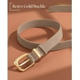thumbnail image 5 of JASGOOD Women Suede Leather Belt for Jeans Fashion Gold Buckle Ladies Waist Belts, 5 of 8