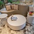 thumbnail image 7 of Elementi Rome Coffee Table End Table Set of 3 for Indoor Outdoor Patio Tables Outdoor Furniture Coffee Table Set Side Table Living Room Furniture Center Table Nightstand Concrete, Cream White - Round, 7 of 7
