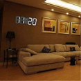 thumbnail image 4 of 3d led wall clock, modern digital alarm clock compatible with home, kitchen, office, bedside table, wall clock, 24 or 12 hour display, 4 of 5