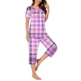 thumbnail image 4 of Wancir Women Pajama Sets Two-Piece Nightwear Short Sleeve Sleepwear 1/4 Button Down Pj Lounge Sets with Long Pants, 4 of 6