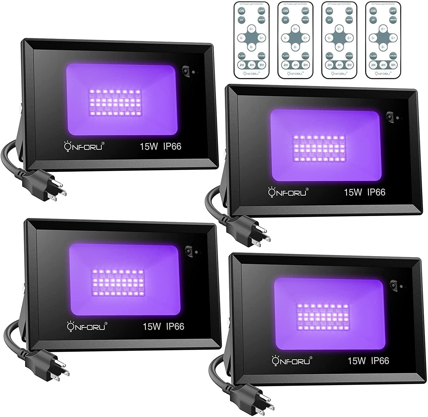 4 Pack 120W Equiv LED Black Light with 6000K Daylight, Black Light