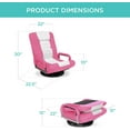 thumbnail image 2 of PRZL Swivel Gaming Chair 360 Degree Multipurpose Floor Chair Rocker for TV, Reading, Playing Video Games w/Lumbar Support, Armrest Handles, Adjustable Foldable Backrest - Pink/White, 2 of 14