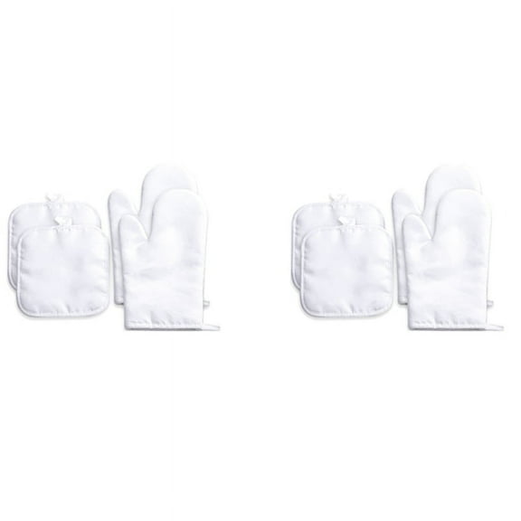 Sublimation Blank Oven Mitts Set Gloves and Pot Pad for DIY Kitchen Dining Room Accessories 8Pcs