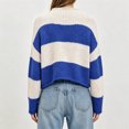 thumbnail image 7 of Fewfanhot Fall Sweaters for Women Striped Mock Neck Fall Knit Color Block Long Sleeve Warm Winter Loose Fit Sweater, 7 of 7