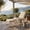 Beige Staple fiber, variant on Modern Patio Lounge Chair with Ottoman, Comfy Sling Recliner Chair with Puffy Cushion and Foot Stool for Indoor Outdoor Living Room
