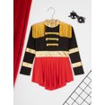 thumbnail image 3 of Doomiva Kids Girls Ringmaster Showman Dance Dress Shiny Marching Band Tuxedo Jumpsuits Black 14, 3 of 6