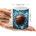 thumbnail image 2 of 3D Basketball Hole In A Glass Wall 3D Coffee Mug-3D Painted Mug,Creative Space Design Multi-Purpose Mug, Cup Gifts For Women Men 11Oz, 2 of 7