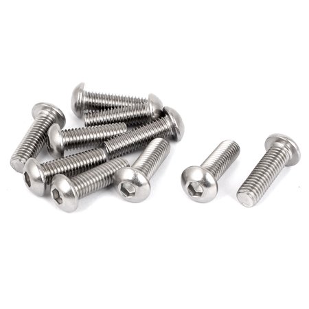 

Unique Bargains M8 x 25mm Full Thread Button Head Socket Cap Screw Silver Tone 10 Pcs