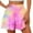 B Hot Pink, variant on Women's Summer Casual Shorts Elastic High Waisted Ruffle Tiered Flowy Skorts for Woman Striped Print Daily Beach Lounge Shorts Size S-2XL