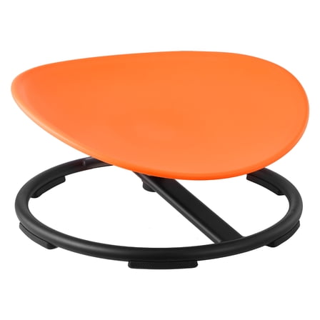 KFFKFF Kids Swivel Chair, 220 lbs Capacity, Spinning Sensory Seat for Children, Autism-Friendly Toy with Stable Metal Base, Round Design Toddler Chair for Balance and Coordination, Orange