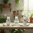 thumbnail image 3 of 3-Pc Meditating Yoga Position Frog Figurine in White Finish, 3 of 7