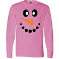 thumbnail image 3 of Inktastic Cute Smiling Snowman Face with Carrot Nose Long Sleeve T-Shirt, 3 of 5