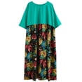 thumbnail image 4 of Vestido de lino de algodón vintage para mujer Vestido suelto de bolsillo de manga corta con cuello e Abanopi Verde, 4 of 7