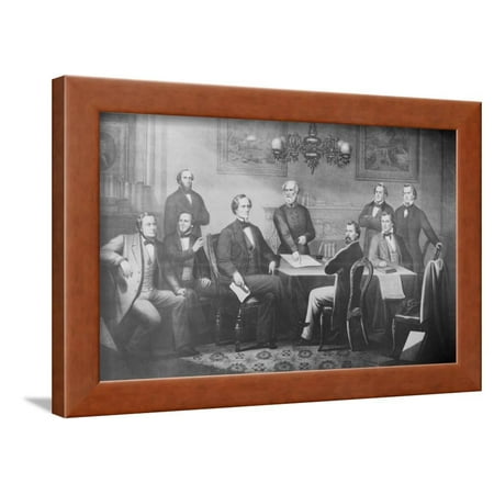 - Engraving of Jefferson Davis and His Cabinet Framed Print Wall Art