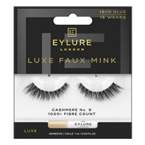 Eylure Luxe Cashmere No. 6 Faux Mink Eyelashes, Black, 1 Pair