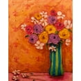 thumbnail image 2 of Quin, Marabeth 20x24 White Modern Wood Framed Museum Art Print Titled - Bouquet in Striped Vase, 2 of 4