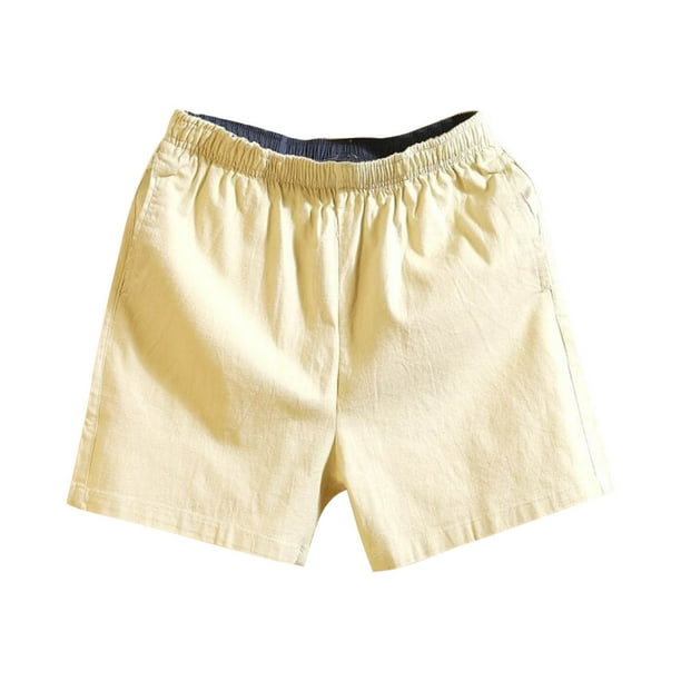Pantalones Cortos para Hombre Cintura Elástica con Bolsillos, Ejercicio Suelto de Color Sólido para la Playa, Al Aire Libre Y el Uso Diario