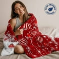 thumbnail image 3 of Red Christmas Tree Throw Blankets, Red Xmas Ball White Winter Snowflakes Soft Fleece Blanket Decorative for Home Sofa Couch Chair Living Bedroom, 30x40 Inches,, 3 of 8