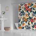 thumbnail image 3 of Coolnut Bath Shower Curtain Liners Small Yellow and Orange Flowers 72x72in Polyester Waterproof with 12 Curtain Hooks, 3 of 6
