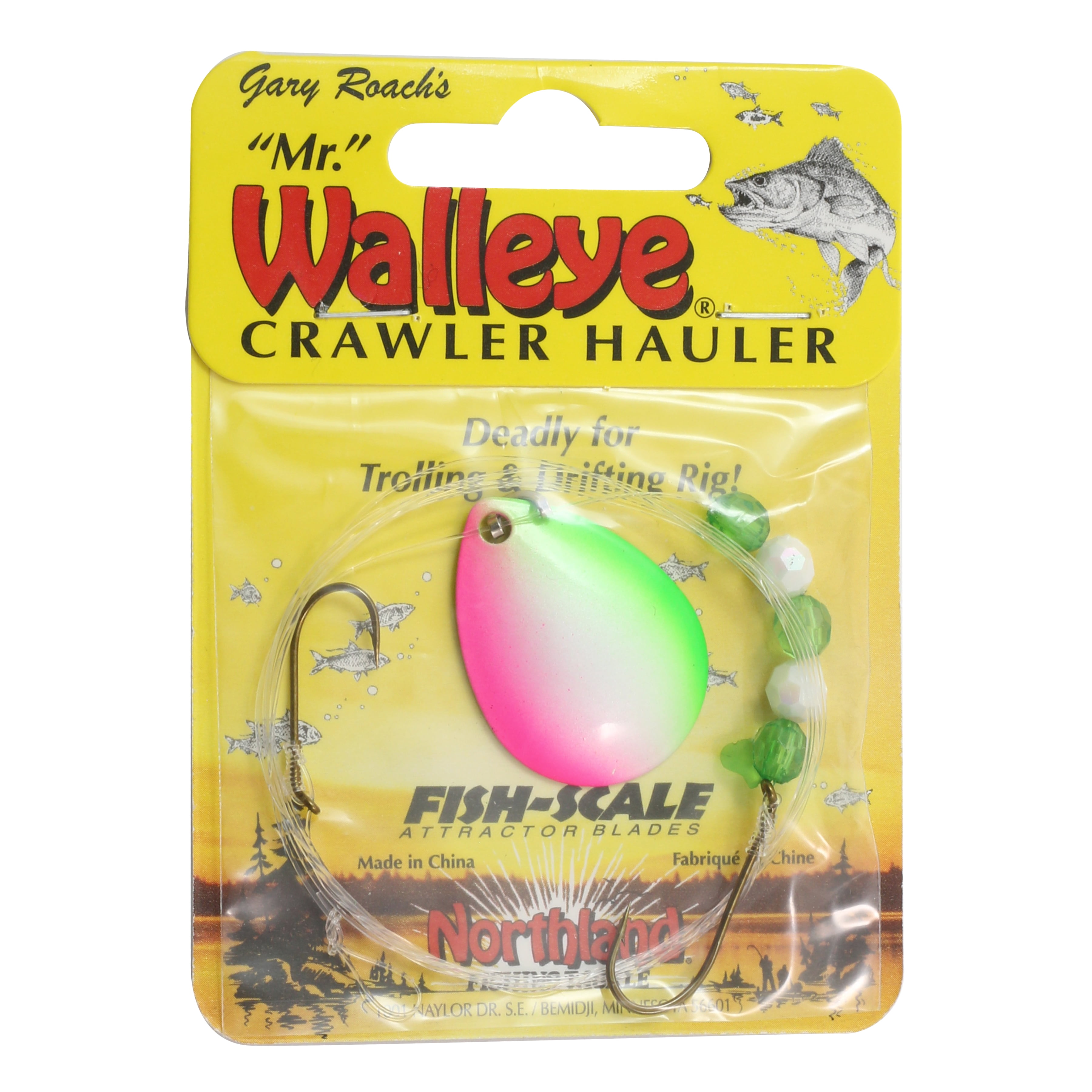 Northland Pro Walleye Crawler Harness Glo Shiner