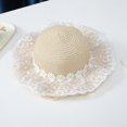 thumbnail image 6 of Zanarzt Girls Sun Hat Toddler Girls Straw Hat and Shoulder Bag Set Daisy Flower Beach Cap Wide Brim Summer Sun Hat Foldable Hat Beige,One Size, 6 of 9